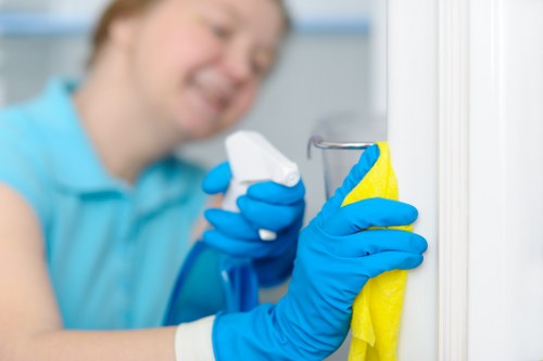 Professional oven cleaner in Highbury removing grease from a kitchen oven