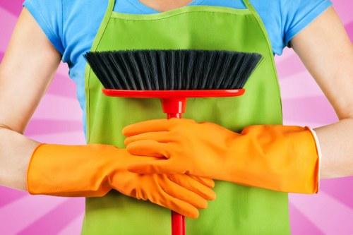 Staff trained in safe carpet cleaning using protective equipment